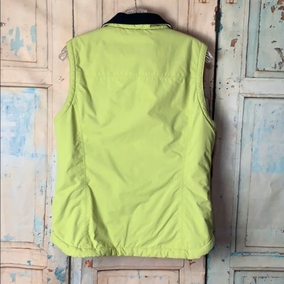 LLBean Womans Small Regular Fleece Lined Navy Blue Lt. Green Outer  Pockets - Picture 4 of 4